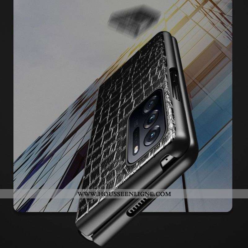 Coque Oppo Find N Effet Peau de Crocodile
