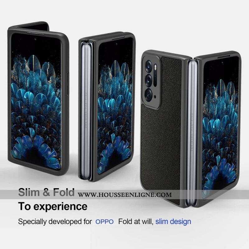 Coque Oppo Find N Style Cuir Litchi avec Protecteur Écran