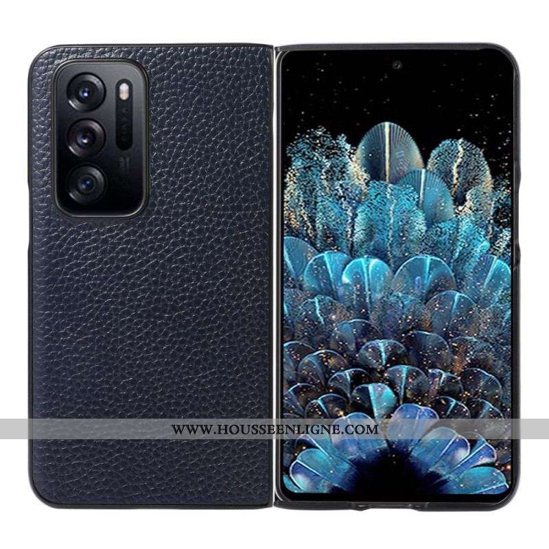 Coque Oppo Find N Véritable Cuir litchi Design