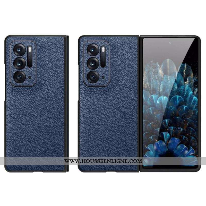Coque Oppo Find N Véritable Cuir litchi Premium