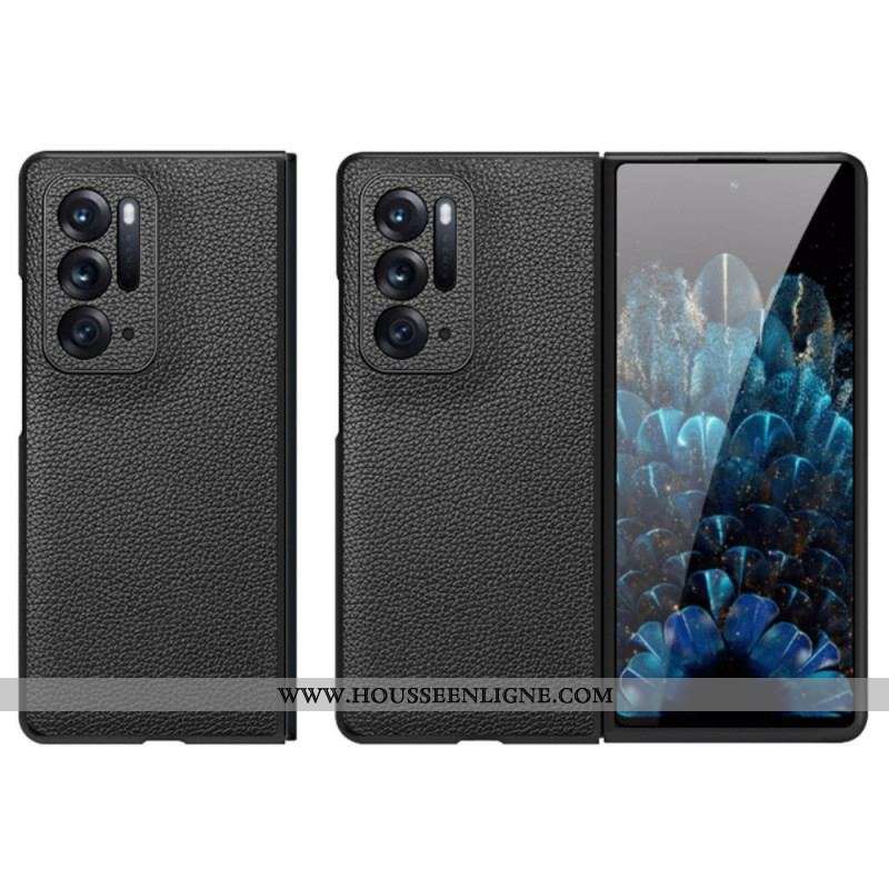 Coque Oppo Find N Véritable Cuir litchi Premium