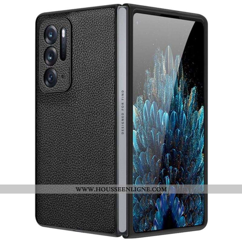 Coque Oppo Find N Véritable Cuir litchi Premium