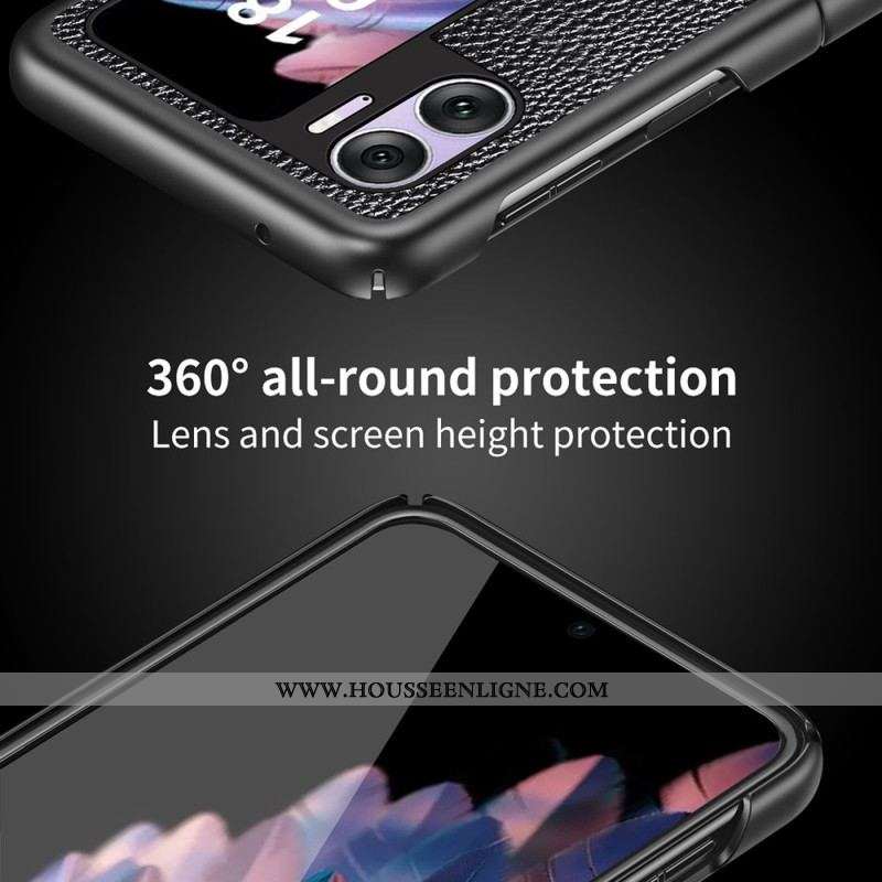 Coque Oppo Find N2 Flip Simili Cuir Litchi