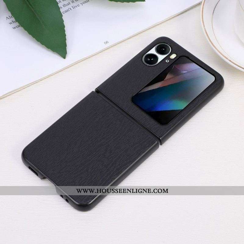 Coque Oppo Find N2 Flip Style Cuir Effet Bois