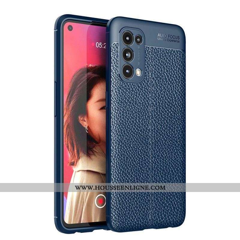 Coque Oppo Find X3 Lite Effet Cuir Litchi Double Line