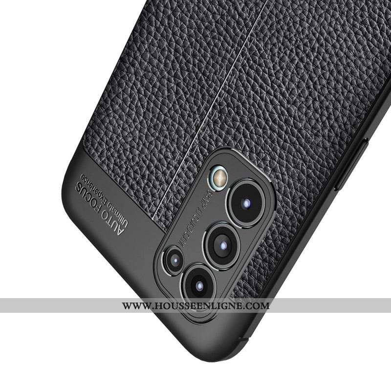Coque Oppo Find X3 Lite Effet Cuir Litchi Double Line