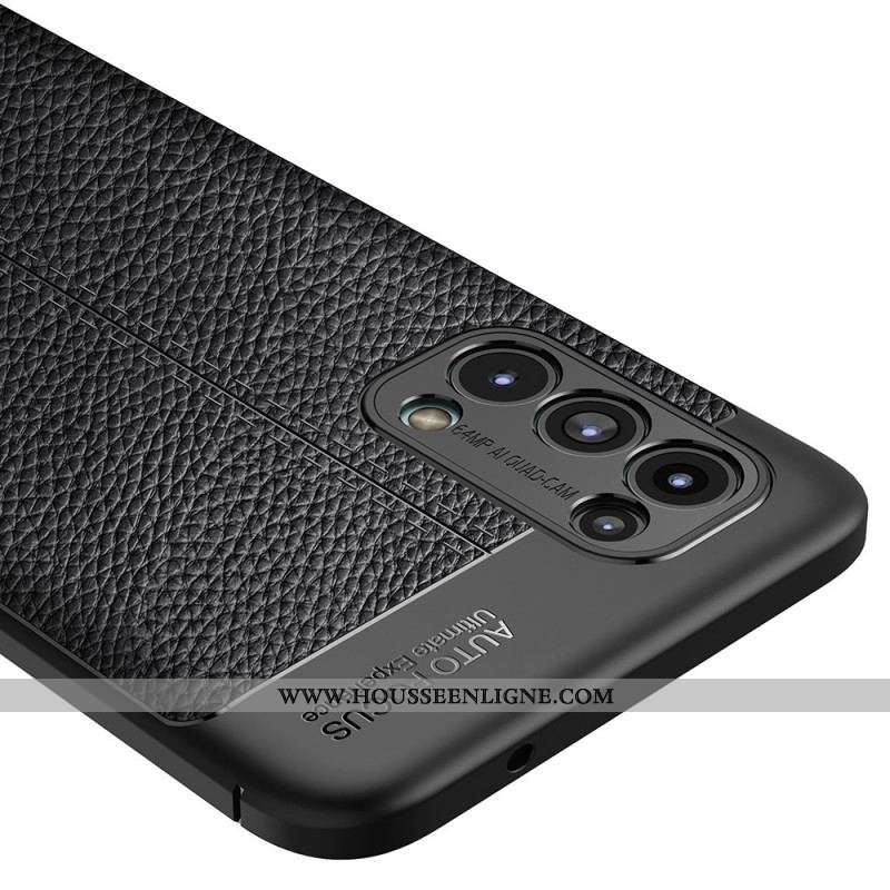 Coque Oppo Find X3 Lite Effet Cuir Litchi Double Line