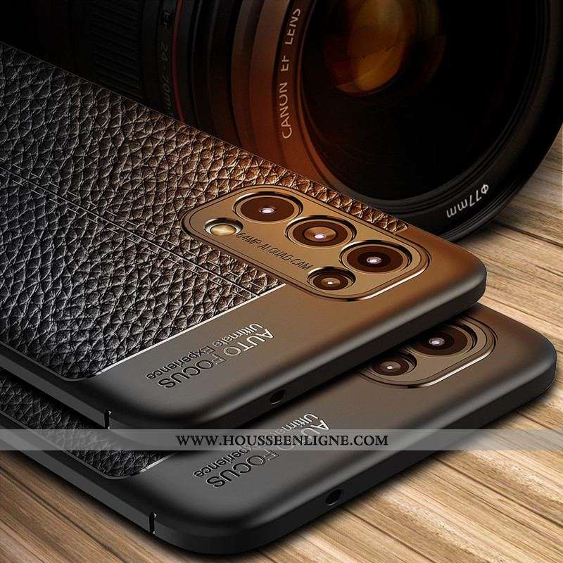 Coque Oppo Find X3 Lite Effet Cuir Litchi Double Line