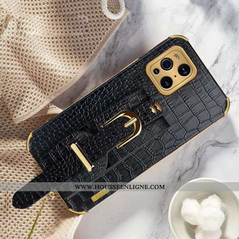 Coque Oppo Find X3 / X3 Pro Croco Bracelet