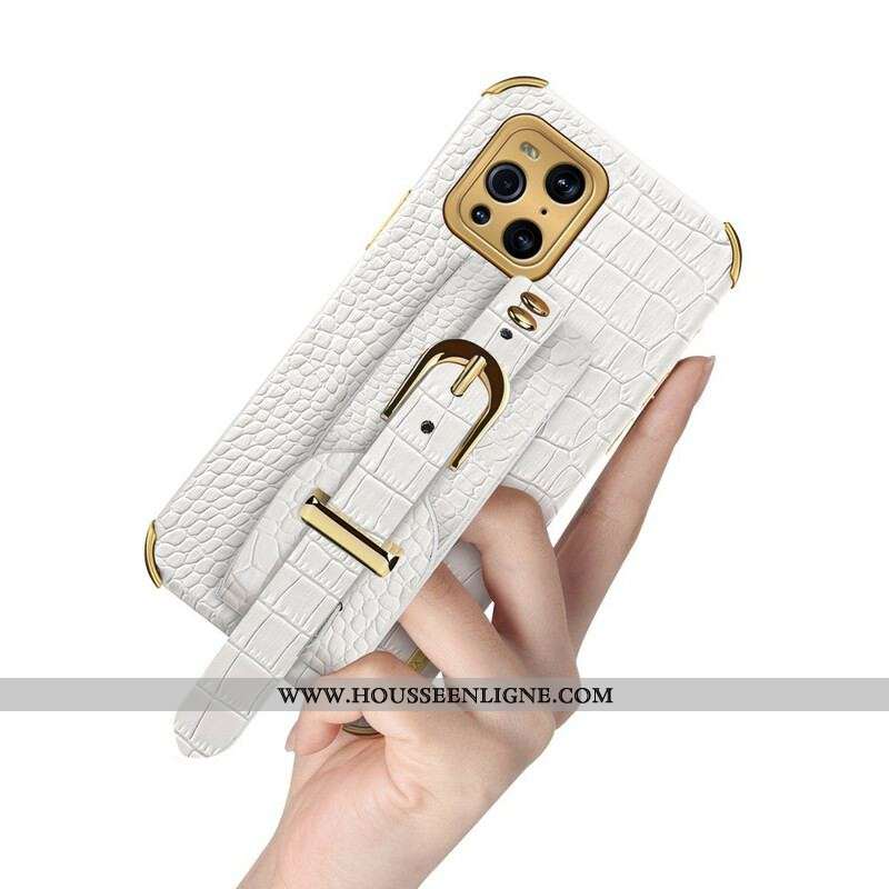 Coque Oppo Find X3 / X3 Pro Croco Bracelet