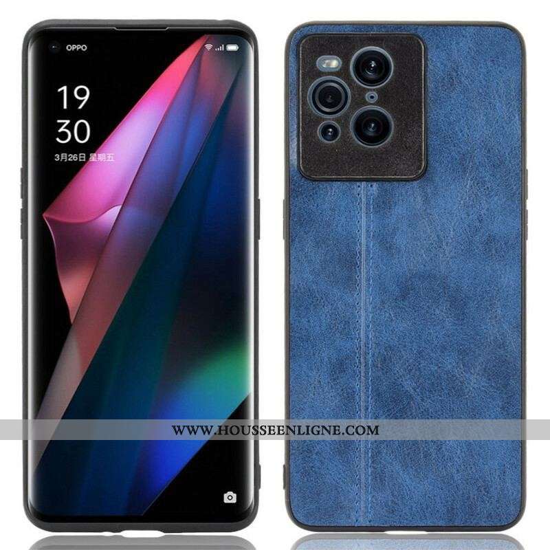 Coque Oppo Find X3 / X3 Pro Effet Cuir Couture