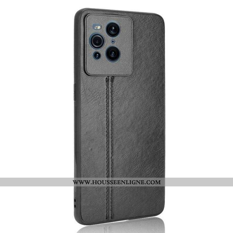 Coque Oppo Find X3 / X3 Pro Effet Cuir Couture