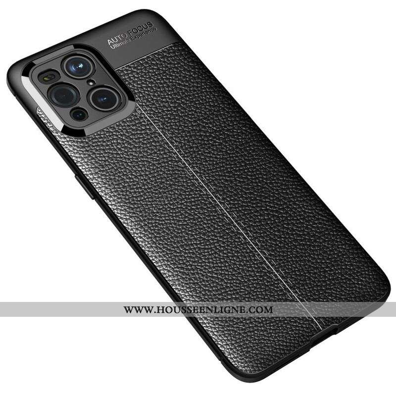 Coque Oppo Find X3 / X3 Pro Effet Cuir Litchi Double Line