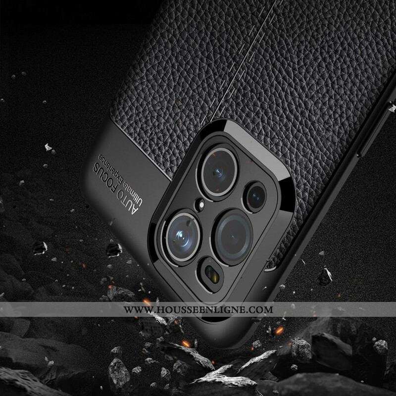 Coque Oppo Find X3 / X3 Pro Effet Cuir Litchi Double Line