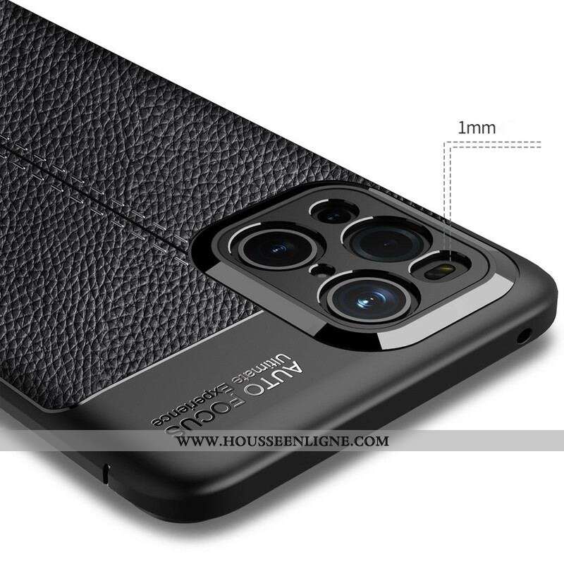 Coque Oppo Find X3 / X3 Pro Effet Cuir Litchi Double Line