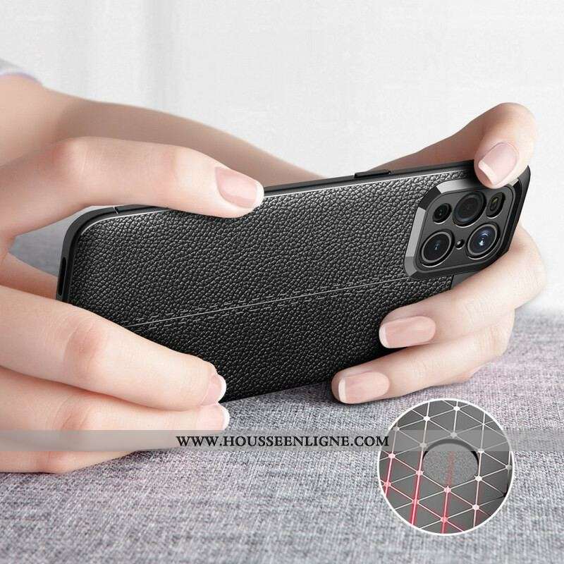 Coque Oppo Find X3 / X3 Pro Effet Cuir Litchi Double Line