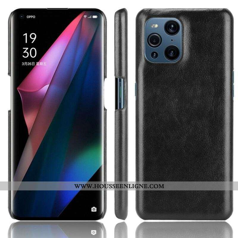 Coque Oppo Find X3 / X3 Pro Effet Cuir Litchi