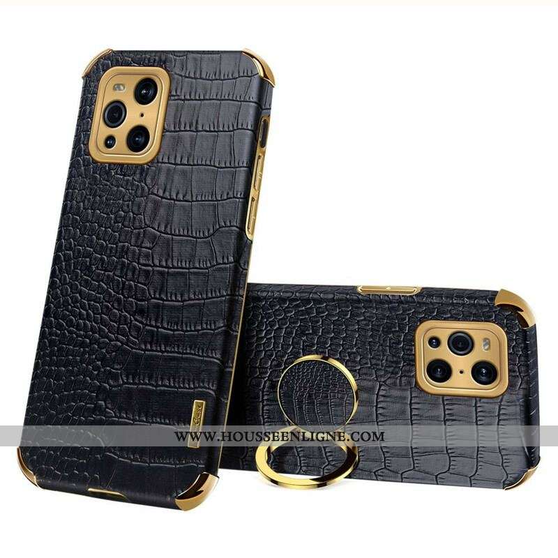 Coque Oppo Find X3 / X3 Pro X-CASE Effet Peau Crocodile