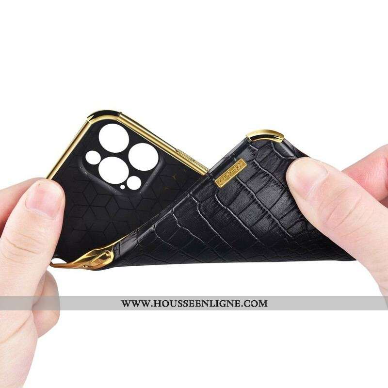 Coque Oppo Find X3 / X3 Pro X-CASE Effet Peau Crocodile