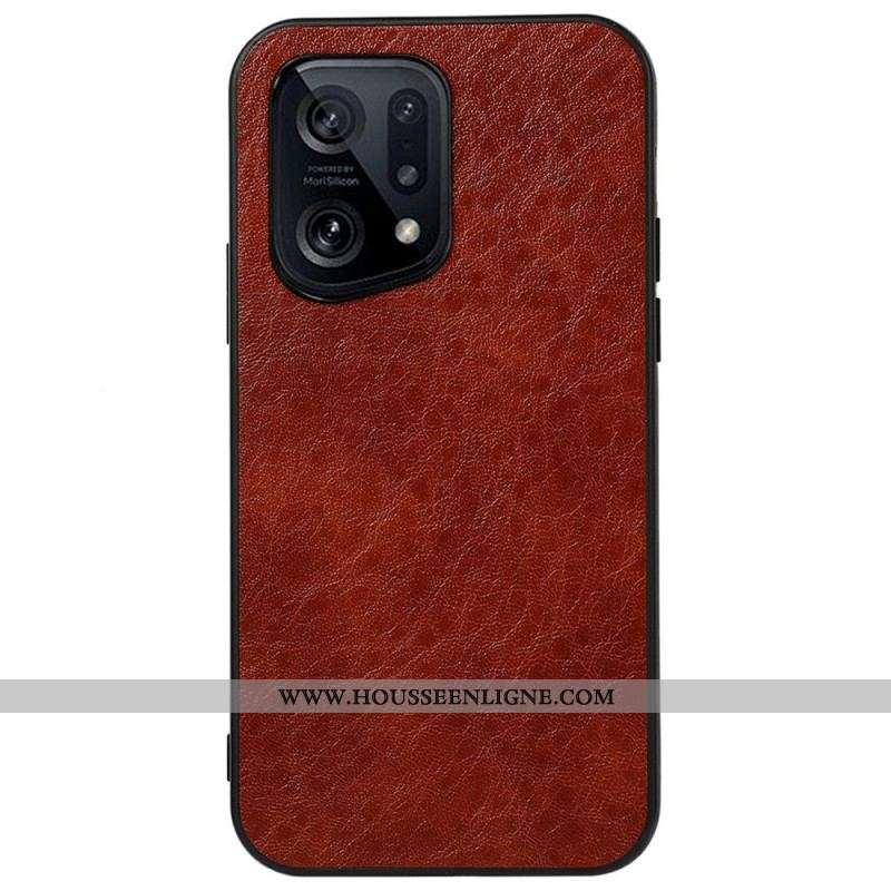 Coque Oppo Find X5 Effet Cuir