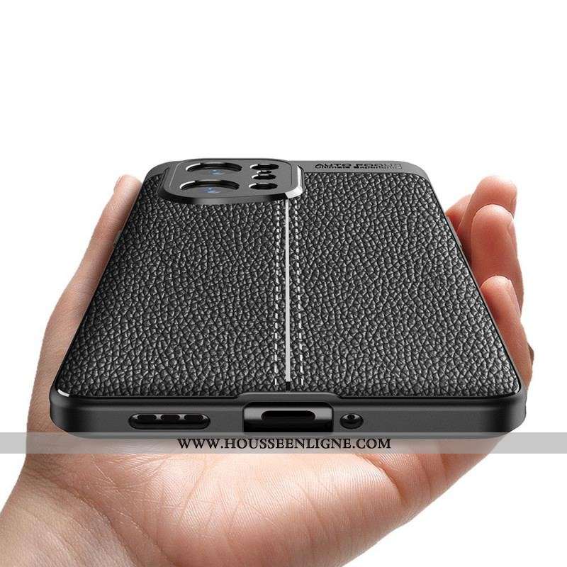 Coque Oppo Find X5 Effet Cuir Litchi Double line