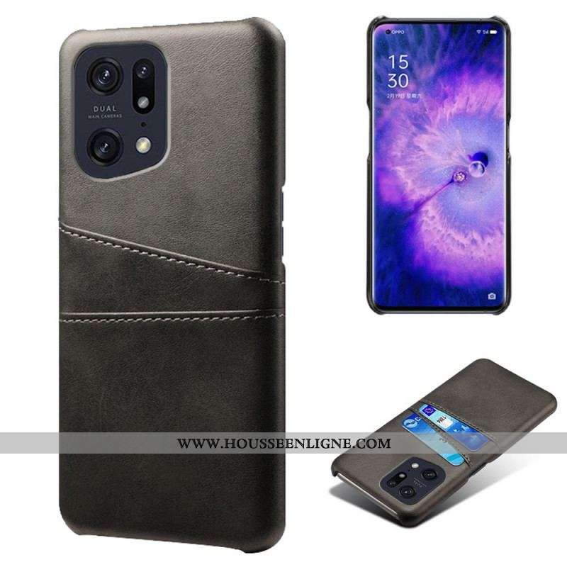 Coque Oppo Find X5 Effet Cuir Porte-Cartes