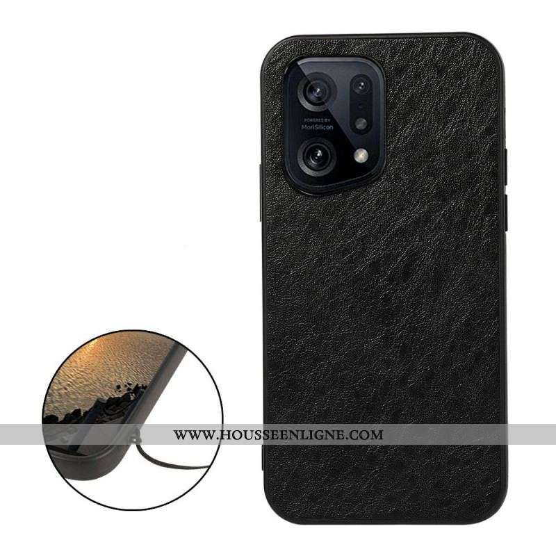 Coque Oppo Find X5 Effet Cuir