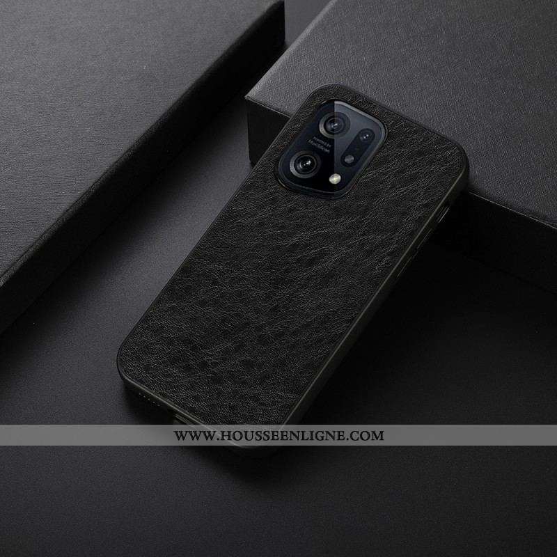 Coque Oppo Find X5 Effet Cuir
