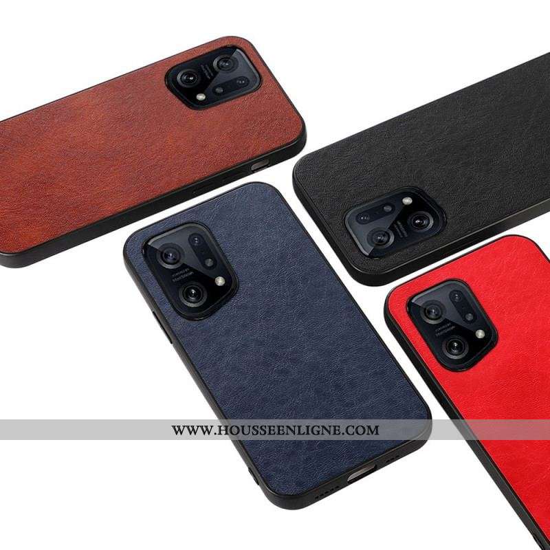 Coque Oppo Find X5 Effet Cuir