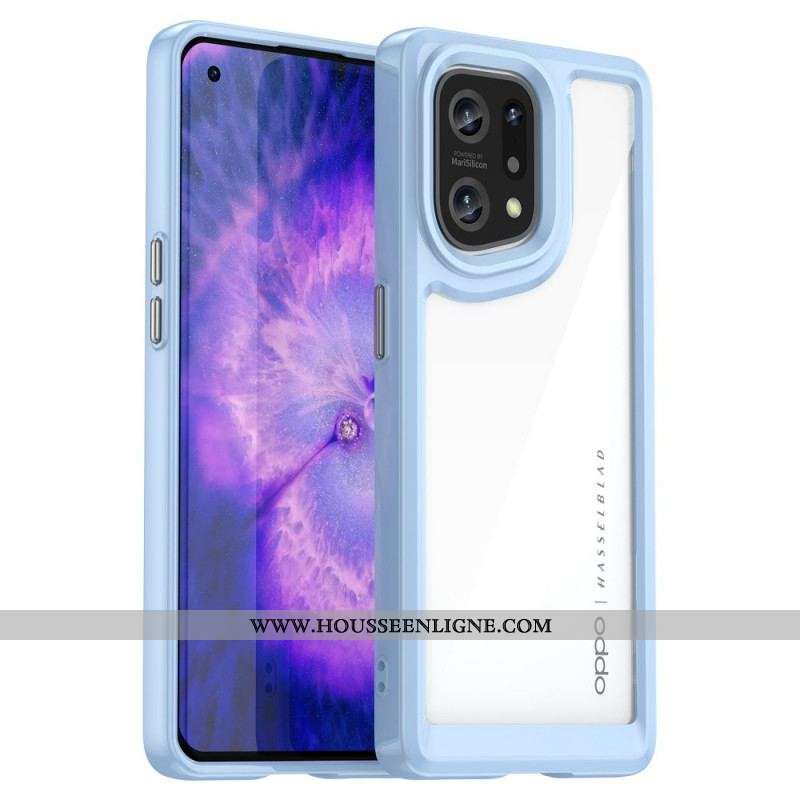 Coque Oppo Find X5 Hybride Rebords Colorés