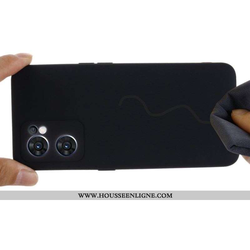 Coque Oppo Find X5 Lite 5G Silicone Liquide avec Lanière