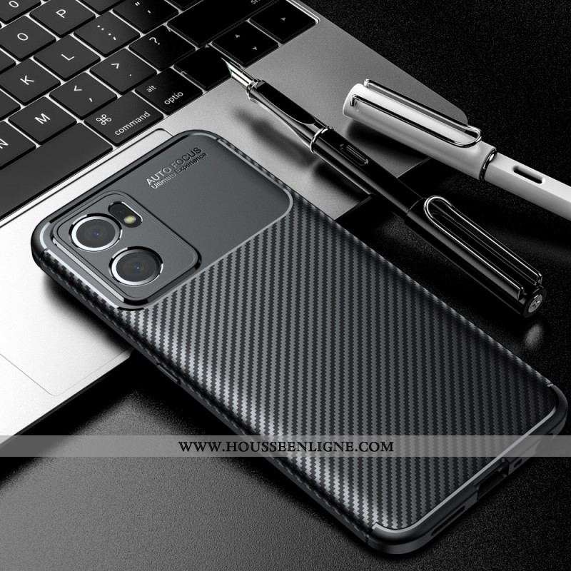 Coque Oppo Find X5 Lite Fibre Carbone Brossée