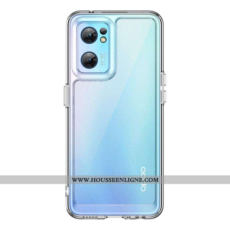 Coque Oppo Find X5 Lite Hybride Rebords Colorés Transparents