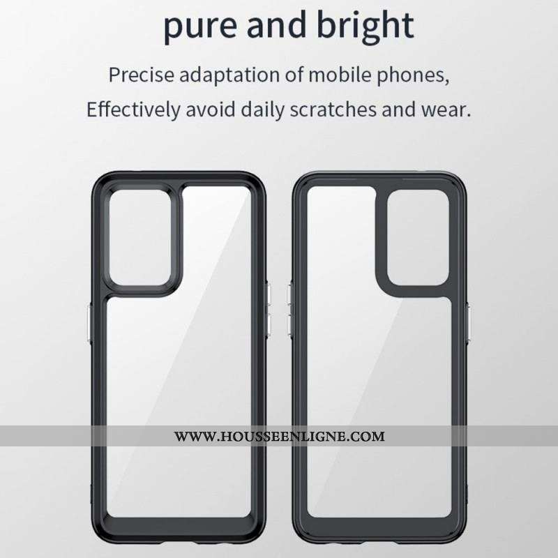 Coque Oppo Find X5 Lite Hybride Rebords Colorés Transparents