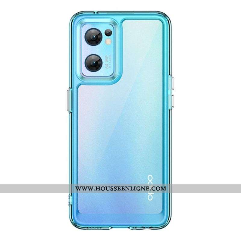 Coque Oppo Find X5 Lite Hybride Rebords Colorés Transparents