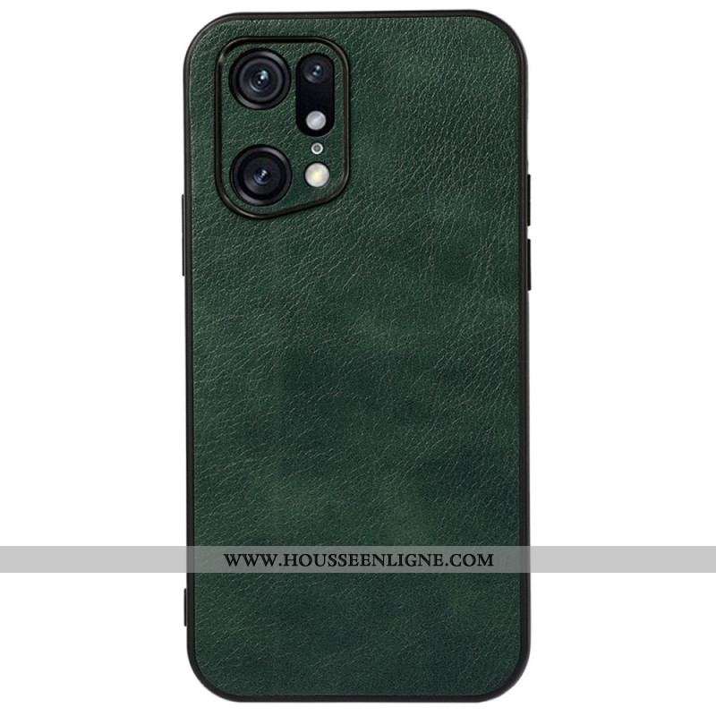 Coque Oppo Find X5 Pro Effet Cuir Litchi