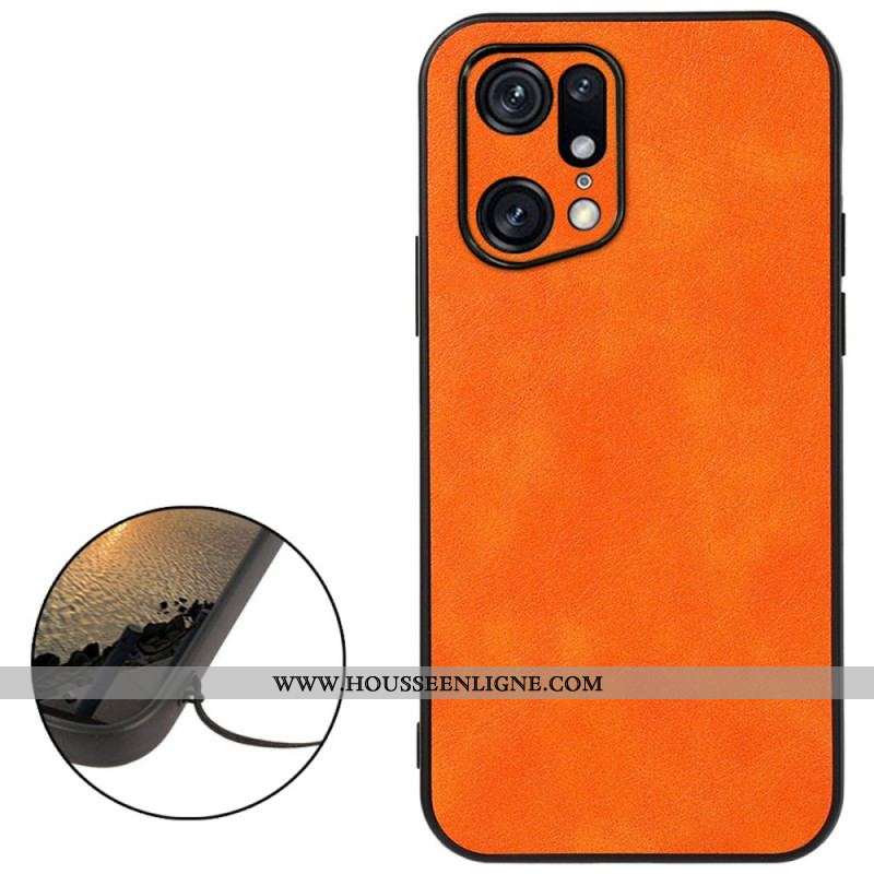 Coque Oppo Find X5 Pro Effet Cuir Litchi