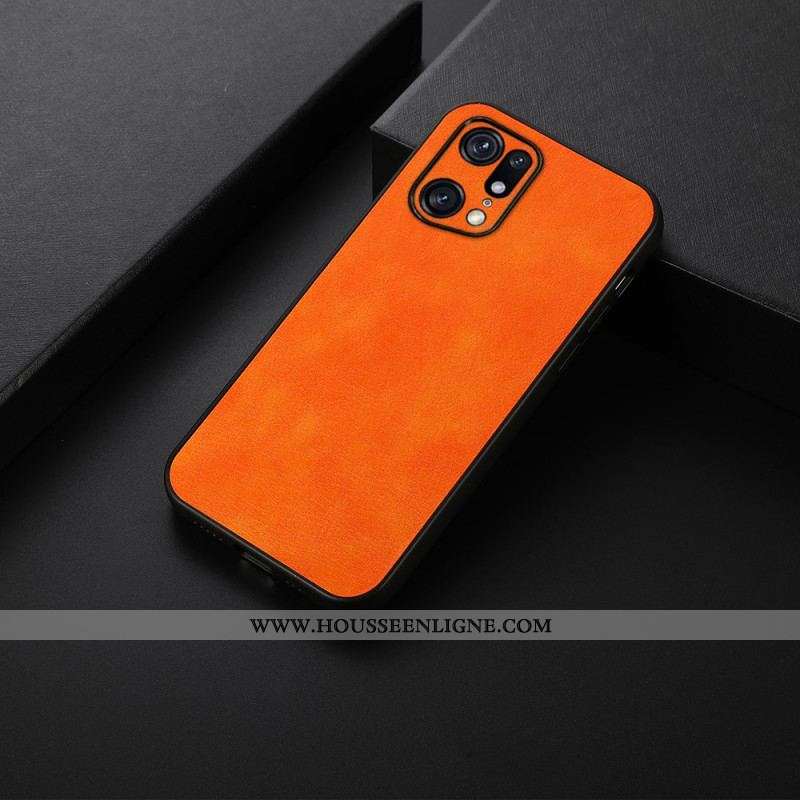 Coque Oppo Find X5 Pro Effet Cuir Litchi
