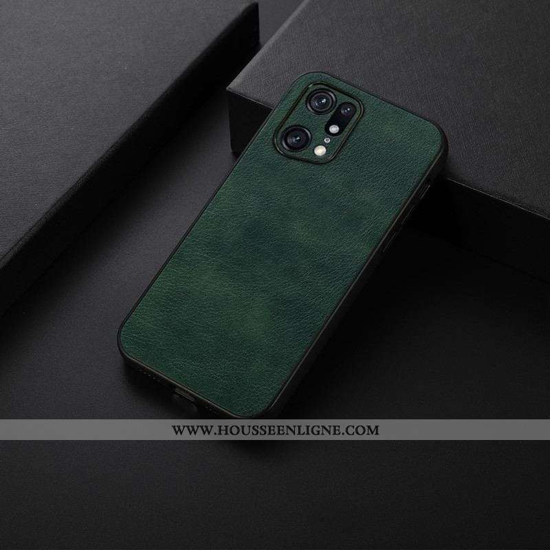 Coque Oppo Find X5 Pro Effet Cuir Litchi