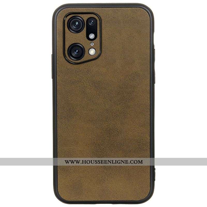 Coque Oppo Find X5 Pro Effet Cuir Look Raffiné