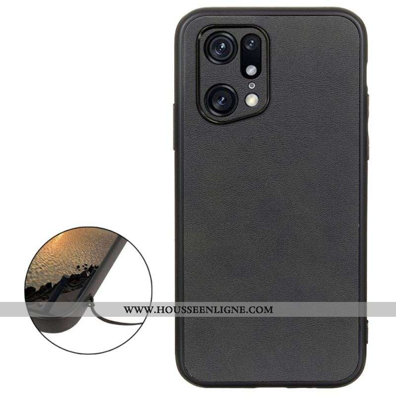Coque Oppo Find X5 Pro Effet Cuir Look Raffiné