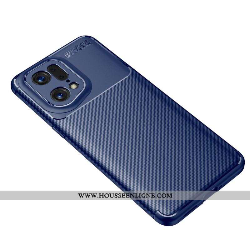 Coque Oppo Find X5 Pro Fibre Carbone Brossée