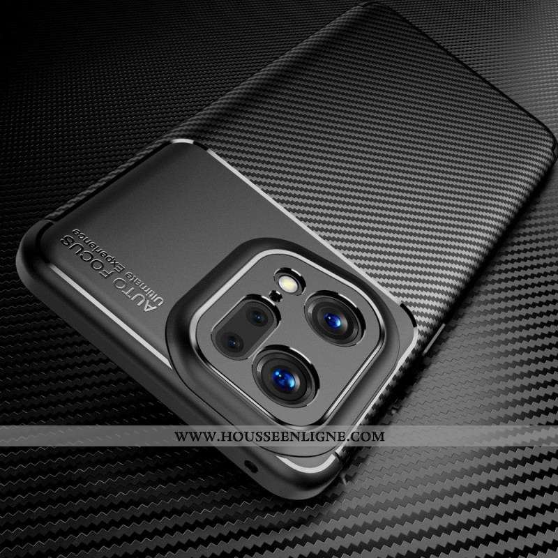 Coque Oppo Find X5 Pro Fibre Carbone Brossée