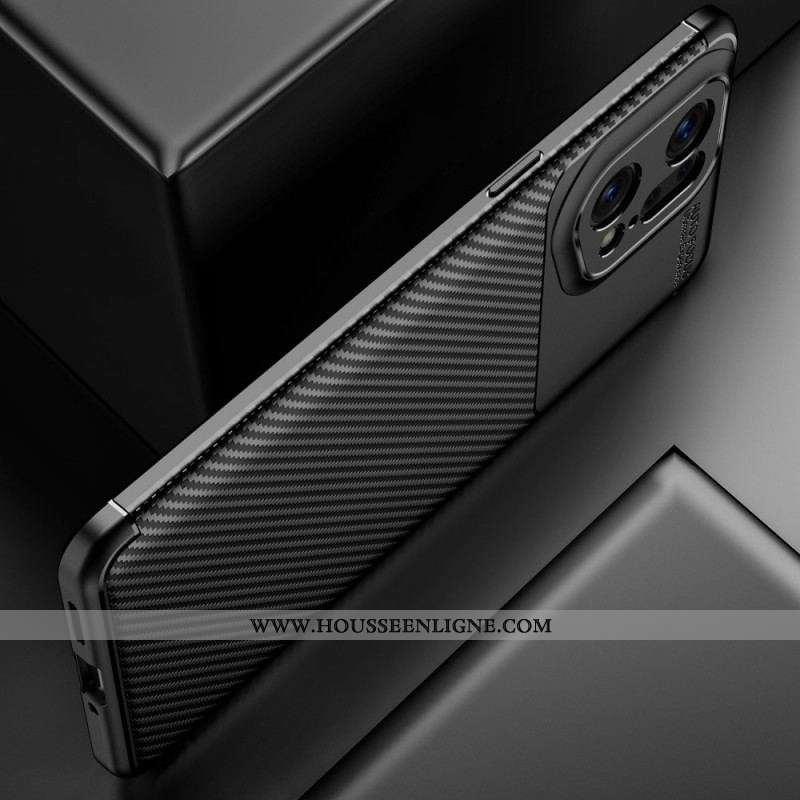 Coque Oppo Find X5 Pro Fibre Carbone Brossée
