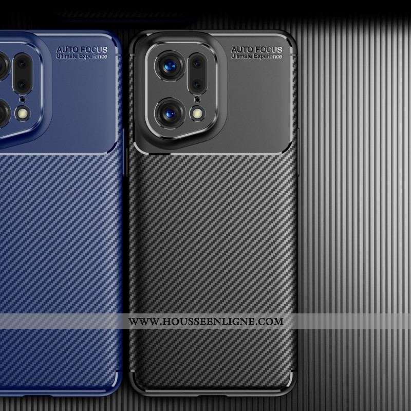 Coque Oppo Find X5 Pro Fibre Carbone Brossée