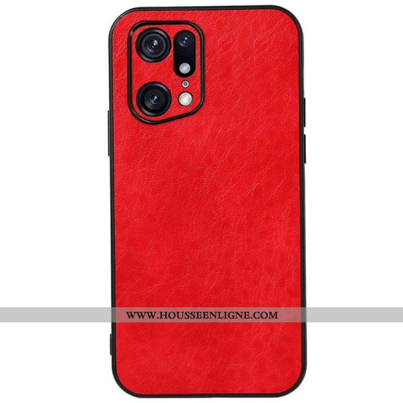 Coque Oppo Find X5 Pro Simili Cuir Texturé