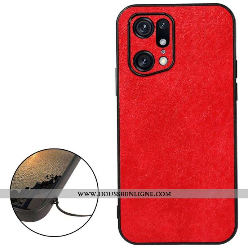 Coque Oppo Find X5 Pro Simili Cuir Texturé
