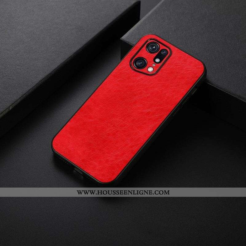 Coque Oppo Find X5 Pro Simili Cuir Texturé