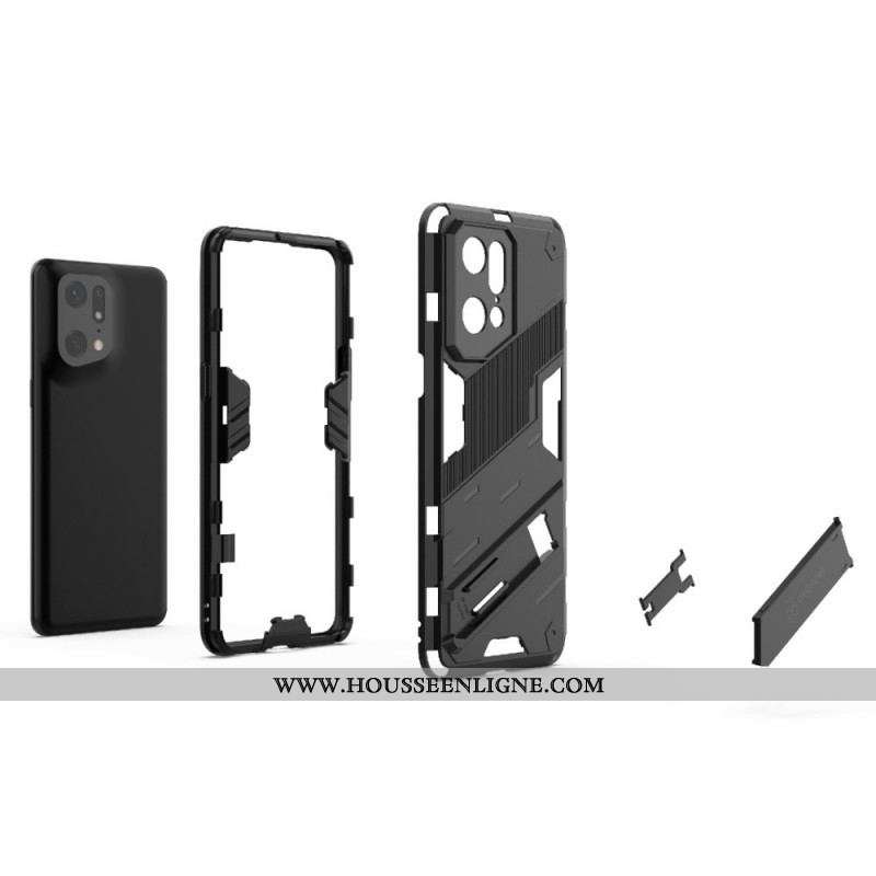 Coque Oppo Find X5 Pro Support Amovible Deux Positions Mains Libres