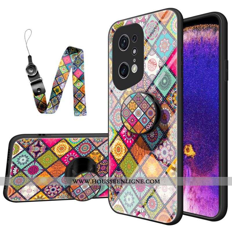 Coque Oppo Find X5 Pro Support Magnétique Patchwork
